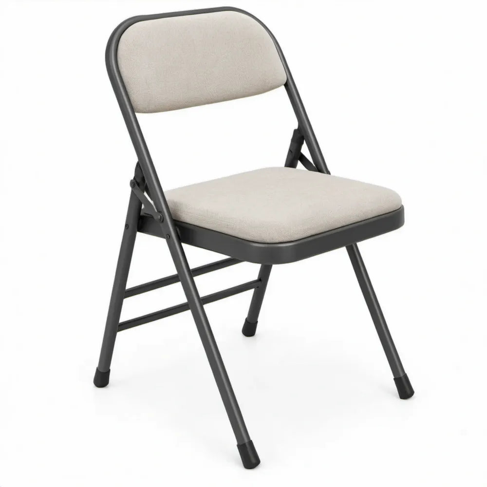 Opvouwbare stoel met gevoerde zitting en rugleuning 44 x 46 x 78 cm Beige/Zwart