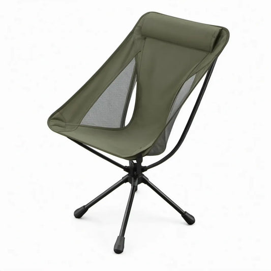 Opvouwbare driepootstoel 70 x 70 x 95 cm olijfgroen en zwart