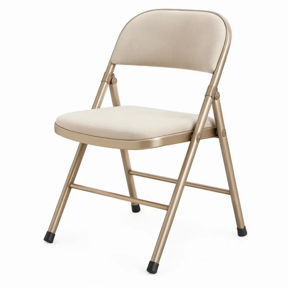 Opvouwbare klapstoel met rugleuning, beige, 46 x 44 x 78 cm